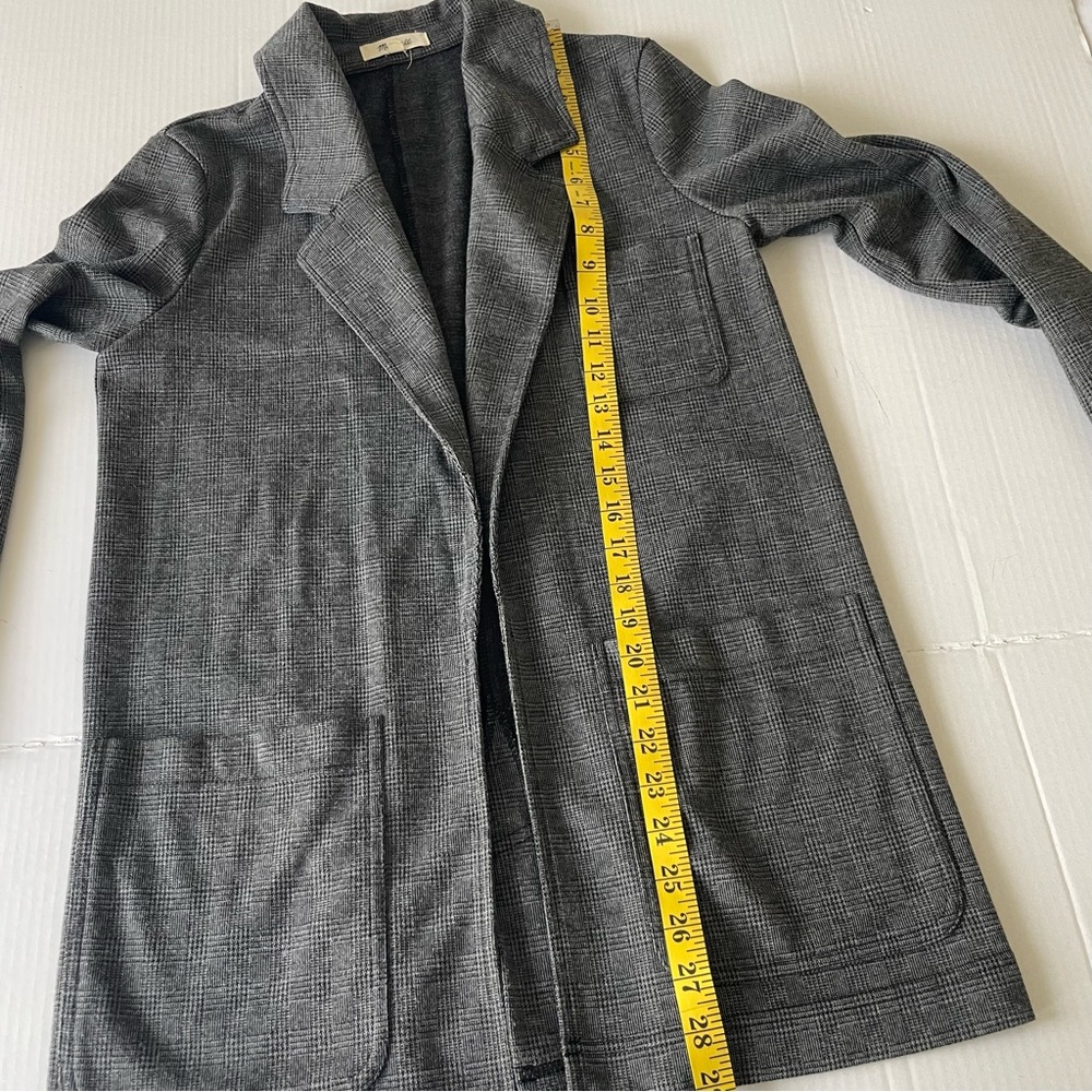 Madewell Gray Plaid Oversized Blazer Jacket Sweater Open Front - Picture 8 of 11